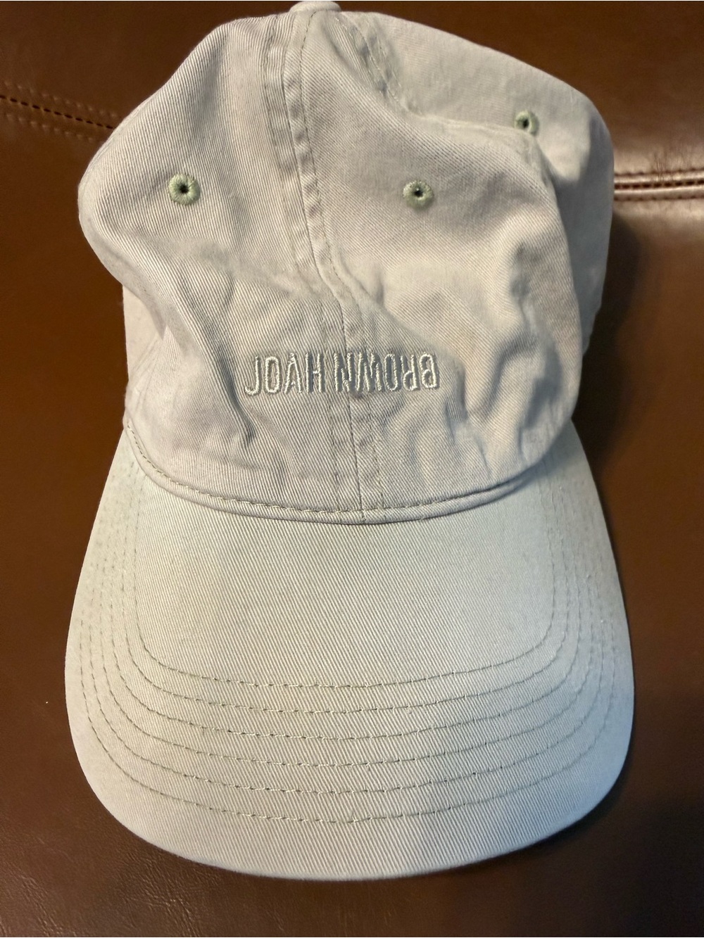 Joah Brown Pale Blue Embroidered Logo Baseball Cap
